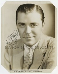 4x465 LYLE TALBOT signed 8x10.25 still 1934 head & shoulders portrait of the WB leading man!