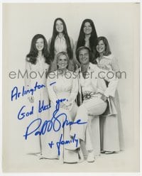 4x853 PAT BOONE signed 8x10 REPRO still 1980s with wife Shirley Boone & their four daughters!