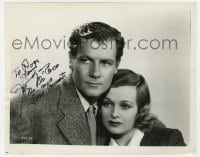 4x878 TWO IN A CROWD signed 8.25x10 REPRO 1936 by BOTH Joan Bennett AND Joel McCrea!