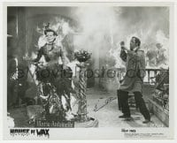 4x569 VINCENT PRICE signed 8x10 still R1970s in the climactic fire scene from House of Wax!