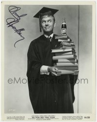 4x579 WOODY WOODBURY signed 8x10 still 1964 wearing cap & gown in For Those Who Think Young!