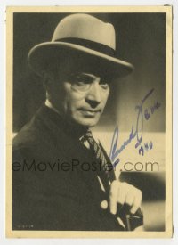4x127 CONRAD VEIDT deluxe signed 4x5 photo 1940 great clsoe portrait wearing suit, hat & monocle!
