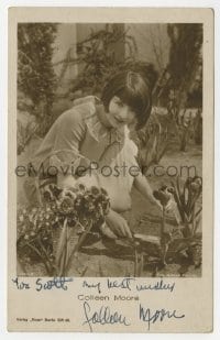 4x156 COLLEEN MOORE signed German Ross postcard 1927 great c/u of the silent star in her garden!