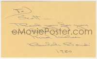 4x588 BEULAH BONDI signed 3x5 index card 1980 it can be framed & displayed with a repro!