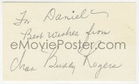 4x591 CHARLES BUDDY ROGERS signed 3x5 index card 1980s it can be framed & displayed with a repro!