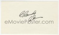 4x592 CLAUDE AKINS signed 3x5 index card 1980s it can be framed & displayed with a repro!