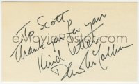 4x593 DAVID MCCALLUM signed 3x5 index card 1980s it can be framed & displayed with a repro!
