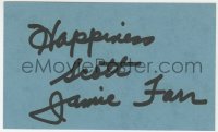 4x618 JAMIE FARR signed 3x5 index card 1980s it can be framed & displayed with a repro!