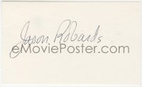 4x619 JASON ROBARDS JR. signed 3x5 index card 1980s it can be framed & displayed with a repro!
