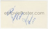 4x626 JUNE HAVER signed 3x5 index card 1992 it can be framed & displayed with a repro!