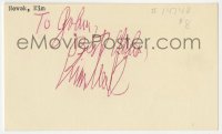 4x629 KIM NOVAK signed 3x5 index card 1980s can be framed & displayed with a repro still!
