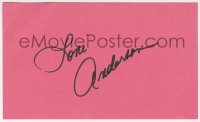 4x637 LONI ANDERSON signed 3x5 index card 1980s it can be framed & displayed with a repro!