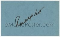 4x648 RANDOLPH SCOTT signed 3x5 index card 1980s it can be framed & displayed with a repro!