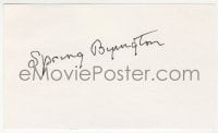 4x652 SPRING BYINGTON signed 3x5 index card 1960s it can be framed & displayed with a repro!
