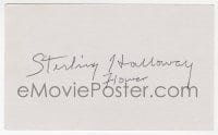 4x653 STERLING HOLLOWAY signed 3x5 index card 1980s it can be framed & displayed with a repro!