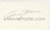 4x658 TERRY MOORE signed 3x5 index card 1980s it can be framed & displayed with a repro!