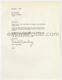 4x090 DAVID CRONENBERG signed letter 1983 pleased that his fan liked his movie The Dead Zone!