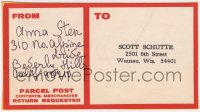 4x187 ANNA STEN signed 3x6 address label 1970s sending autographed item to one of her fans!