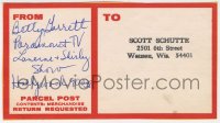 4x189 BETTY GARRETT signed 3x6 address label 1970s sending autographed item to one of her fans!