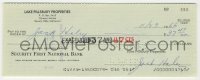 4x169 JACK HALEY signed 3x8 canceled check 1966 the Tin Man reimbursed $37.47 to himself!