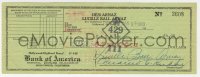 4x170 LUCILLE BALL signed 3x9 canceled check 1953 getting $64 for cash, as Lucille Ball Arnaz!