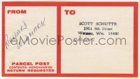 4x200 RICHARD WIDMARK signed 3x6 address label 1970s sending autographed item to one of his fans!