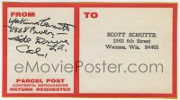 4x201 YAKIMA CANUTT signed 3x6 address label 1970s sending autographed item to one of his fans!