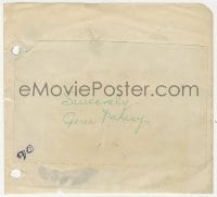 4x213 GENE TIERNEY signed 6x6 cut album page 1940s it can be framed & displayed with a repro!