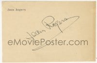 4x222 JEAN ROGERS signed 4x6 cut album page 1940s it can be framed & displayed with a repro!