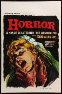 4y003 BLANCHEVILLE MONSTER Belgian 1966 Edgar Allan Poe, Horror, cool art of victim!