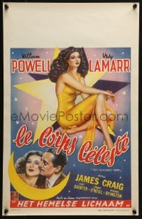4y018 HEAVENLY BODY Belgian 1949 different art of sexy star Hedy Lamarr & William Powell!