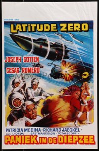 4y027 LATITUDE ZERO Belgian 1971 Joseph Cotten, sci-fi art of the incredible world of tomorrow!