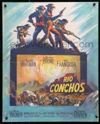 4y224 RIO CONCHOS French 17x21 1964 art of Richard Boone, Stuart Whitman & Tony Franciosa!