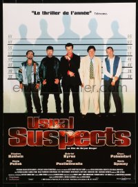 4y241 USUAL SUSPECTS French 16x21 1995 Kevin Spacey covering watch, Baldwin, Byrne, Palminteri!