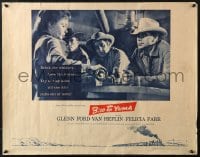 4y691 3:10 TO YUMA style A 1/2sh 1957 Glenn Ford, Van Heflin, Felicia Farr, from Elmore Leonard's story!