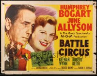 4y710 BATTLE CIRCUS style A 1/2sh 1953 great images of Humphrey Bogart and June Allyson!