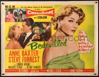 4y714 BEDEVILLED style A 1/2sh 1955 Steve Forrest fell in love with beautiful blue-eyed killer Anne Baxter!