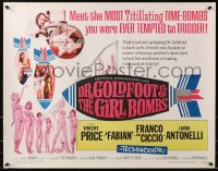 4y769 DR. GOLDFOOT & THE GIRL BOMBS 1/2sh 1966 Mario Bava, Vincent Price & sexy half-dressed babes!