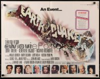 4y772 EARTHQUAKE int'l 1/2sh 1974 Charlton Heston, Ava Gardner, cool Joseph Smith disaster title art!