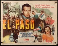 4y774 EL PASO style B 1/2sh 1949 art of John Payne & Gail Russell, plus three men being lynched!
