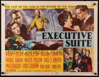 4y778 EXECUTIVE SUITE style B 1/2sh 1954 William Holden, Barbara Stanwyck, Fredric March, Allyson!