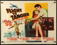4y787 FLIGHT TO TANGIER style B 1/2sh 1953 Joan Fontaine & Jack Palance in perfected Dynoptic 3-D!