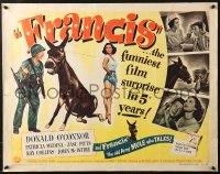 4y789 FRANCIS THE TALKING MULE style A 1/2sh 1949 Donald O'Connor, Patricia Medina & mule!