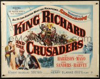 4y834 KING RICHARD & THE CRUSADERS 1/2sh 1954 Rex Harrison, Virginia Mayo, George Sanders, Holy War