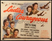 4y837 LADIES COURAGEOUS 1/2sh 1944 airplane factory worker Loretta Young, Diana Barrymore