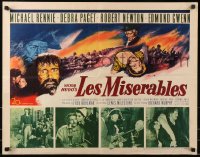 4y846 LES MISERABLES 1/2sh 1952 Michael Rennie as Jean Valjean, Debra Paget, Victor Hugo!