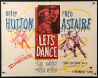 4y847 LET'S DANCE style A 1/2sh 1950 great image of dancing Fred Astaire & Betty Hutton!