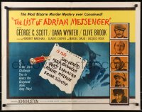 4y850 LIST OF ADRIAN MESSENGER 1/2sh 1963 John Huston directs five heavily disguised great stars!