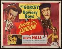 4y853 LOOSE IN LONDON 1/2sh 1953 wacky image of Bowery Boys Leo Gorcey & Huntz Hall!