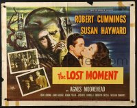 4y854 LOST MOMENT 1/2sh 1947 close up romantic art of Susan Hayward & Bob Cummings by gothic house!